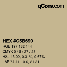 Color code: HEX #C5B690 | qconv.com