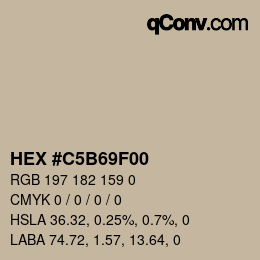 Color code: HEX #C5B69F00 | qconv.com