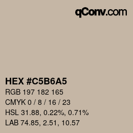 Color code: HEX #C5B6A5 | qconv.com