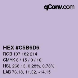 Color code: HEX #C5B6D6 | qconv.com