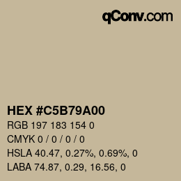 Color code: HEX #C5B79A00 | qconv.com