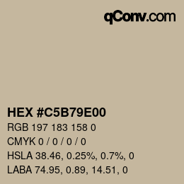 Color code: HEX #C5B79E00 | qconv.com