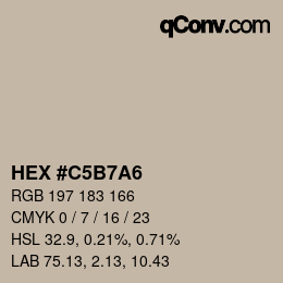 カラーコード: HEX #C5B7A6 | qconv.com