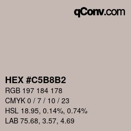 カラーコード: HEX #C5B8B2 | qconv.com