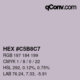 Color code: HEX #C5B8C7 | qconv.com
