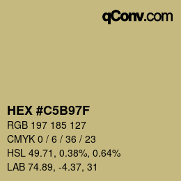 Color code: HEX #C5B97F | qconv.com