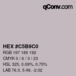 Color code: HEX #C5B9C0 | qconv.com