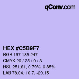 Color code: HEX #C5B9F7 | qconv.com