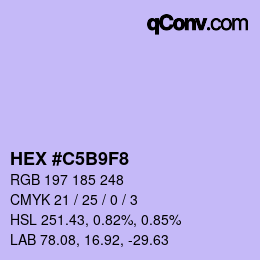 Color code: HEX #C5B9F8 | qconv.com