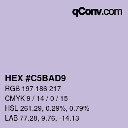 Farbcode: HEX #C5BAD9 | qconv.com