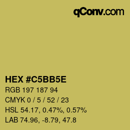 Farbcode: HEX #C5BB5E | qconv.com