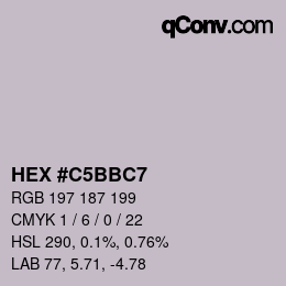 Color code: HEX #C5BBC7 | qconv.com