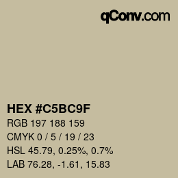 Color code: HEX #C5BC9F | qconv.com