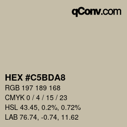 Color code: HEX #C5BDA8 | qconv.com