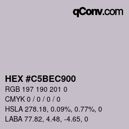 Color code: HEX #C5BEC900 | qconv.com