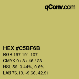 Color code: HEX #C5BF6B | qconv.com