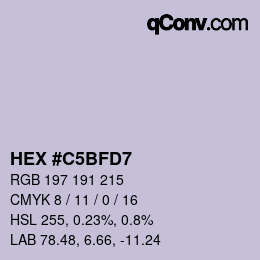 Color code: HEX #C5BFD7 | qconv.com