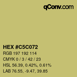 颜色代码: HEX #C5C072 | qconv.com