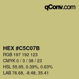 Color code: HEX #C5C07B | qconv.com