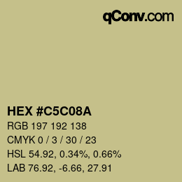 カラーコード: HEX #C5C08A | qconv.com