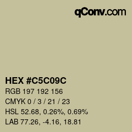 Color code: HEX #C5C09C | qconv.com