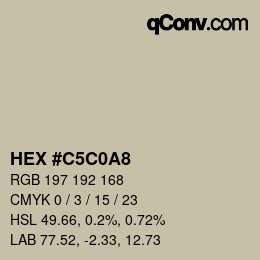 カラーコード: HEX #C5C0A8 | qconv.com