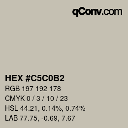 カラーコード: HEX #C5C0B2 | qconv.com