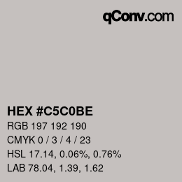 Color code: HEX #C5C0BE | qconv.com