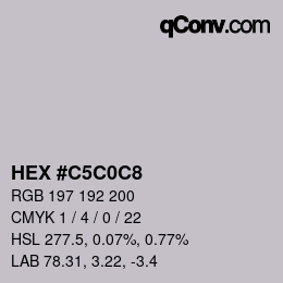 Color code: HEX #C5C0C8 | qconv.com