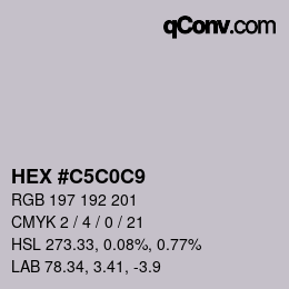 Color code: HEX #C5C0C9 | qconv.com