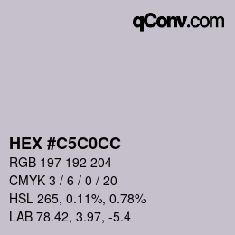 Color code: HEX #C5C0CC | qconv.com