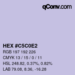 Color code: HEX #C5C0E2 | qconv.com