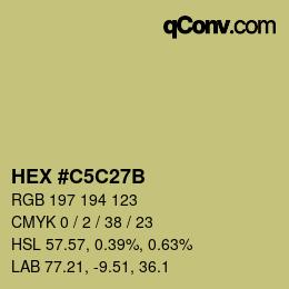 Color code: HEX #C5C27B | qconv.com