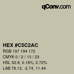 カラーコード: HEX #C5C2AC | qconv.com