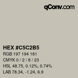 カラーコード: HEX #C5C2B5 | qconv.com