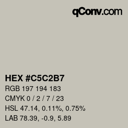 カラーコード: HEX #C5C2B7 | qconv.com
