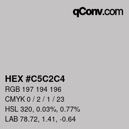 Farbcode: HEX #C5C2C4 | qconv.com