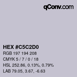 Color code: HEX #C5C2D0 | qconv.com