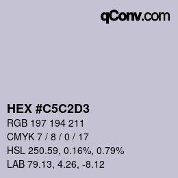 カラーコード: HEX #C5C2D3 | qconv.com