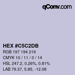 颜色代码: HEX #C5C2DB | qconv.com