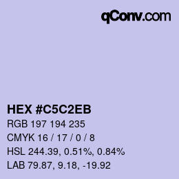Color code: HEX #C5C2EB | qconv.com