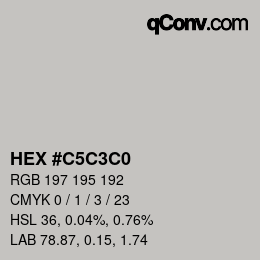 Color code: HEX #C5C3C0 | qconv.com