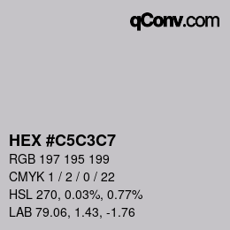 Color code: HEX #C5C3C7 | qconv.com