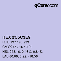 Color code: HEX #C5C3E9 | qconv.com