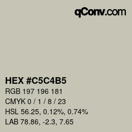カラーコード: HEX #C5C4B5 | qconv.com
