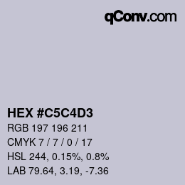 Color code: HEX #C5C4D3 | qconv.com