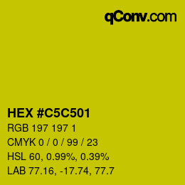 Color code: HEX #C5C501 | qconv.com