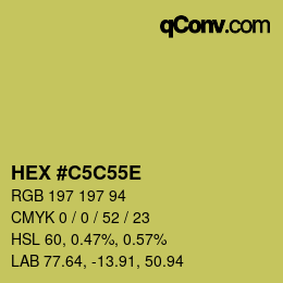 Farbcode: HEX #C5C55E | qconv.com