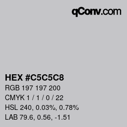 カラーコード: HEX #C5C5C8 | qconv.com