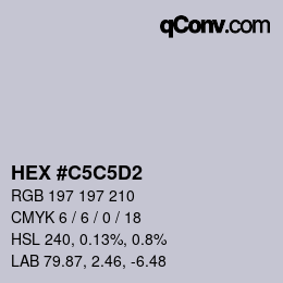 カラーコード: HEX #C5C5D2 | qconv.com